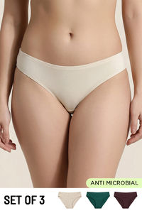 Zivame Low Rise Full Coverage Bikini Panty (Pack of 3) - Multicolor — thumbnail 1